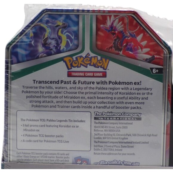 Pokemon TCG Paldea Legends Tins Miraidon Ex & Koraidon Ex Factory Sealed Cards - Picture 7 of 10